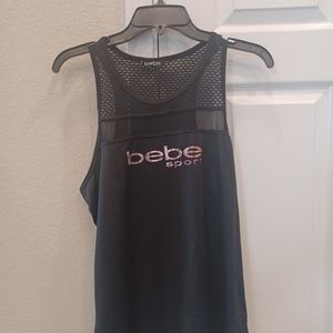 Bebe Sport Mesh Trim Hi-Lo Tank
